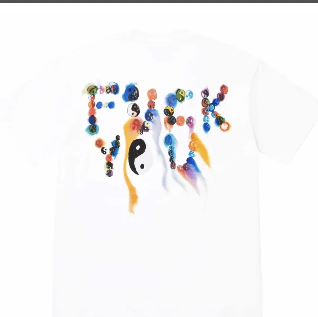 Printed Yin and White TEE S M L Chi XL YIN YANG Black Tai Yang 23FW 0627